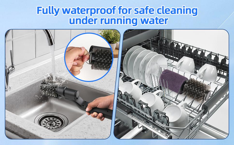 Upgraded Electric Grill Brush, Cordless Rechargeable Grill Cleaning Brush with Adjustable Angle, Stainless Steel Brush Head, 3-Speed Power, 90-Min Runtime, Waterproof Cleaner for BBQ Grates (Black)