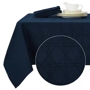 Deconovo Decorative Jacquard Square Tablecloth Wrinkle and Water Resistant Spill-Proof Tablecloths with Geometric Patterns for Outdoor Picnic