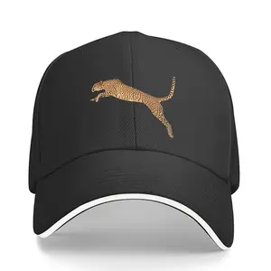 A retro-style baseball cap that can be adjusted for both men and women, featuring a running cheetah animal pattern, is perfect for leisure activities such as outdoor activities, camping, parties, cycling, and fishing