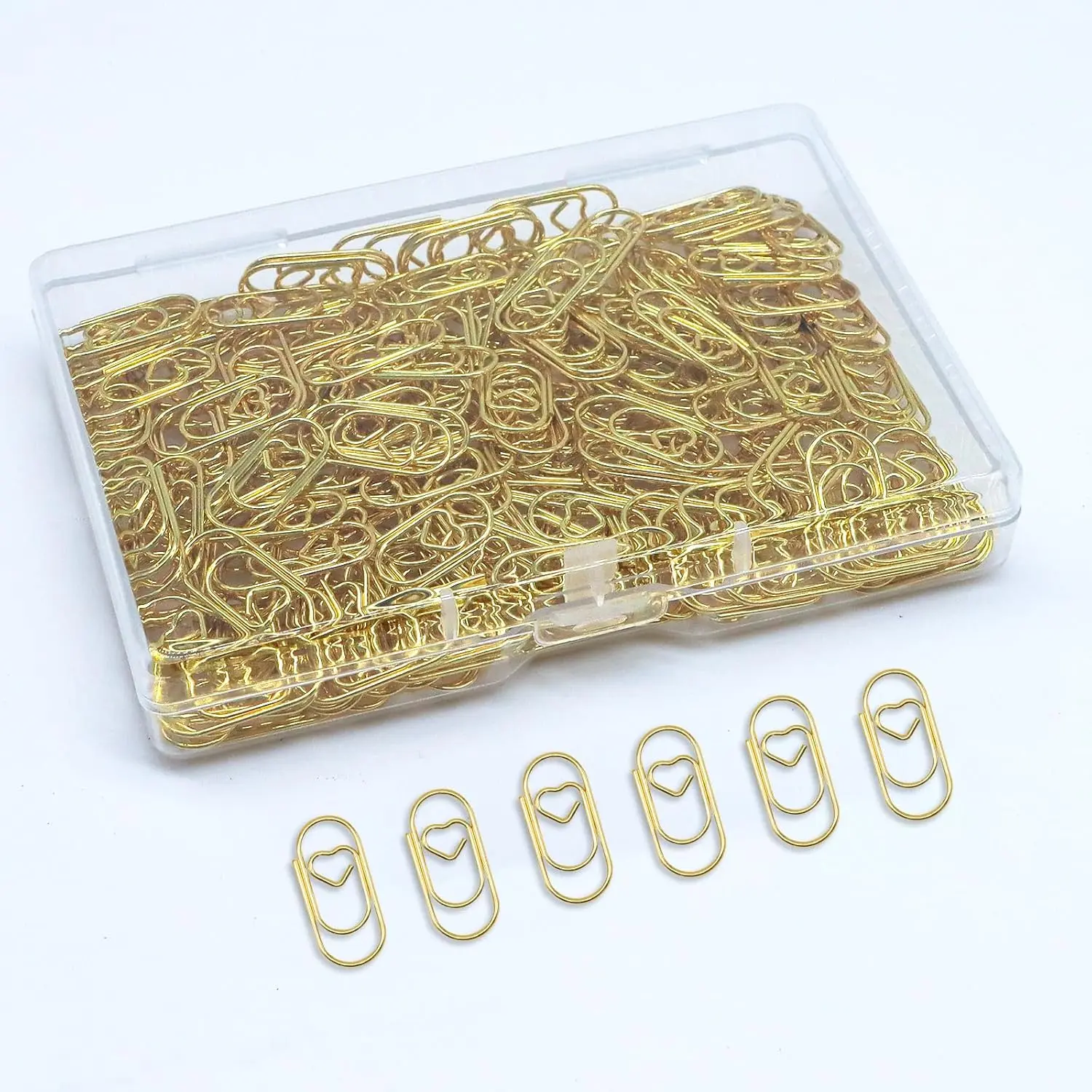 Small  Paper Clips 200 count Love Heart Shaped Paperclips Stainless Steel Cute Paperclips for Paperwork Office School Desk Organizers Wedding Invitations DIY Crafts Scrapbooking ()