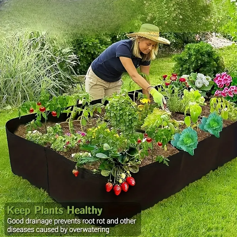 128 Gallon 8-section Horticultural Bed -2x4 Feet Breathable Height Increasing Planting Container, Planting Bag Seedbed, Suitable For Vegetables, Potatoes, And Flowers - Durable Rectangular Planting Box For Indoor/outdoor Use