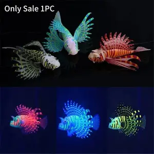 Aquarium Silicone Luminous Lionfish Simulation Fish Tank Landscape Luminescent Floating Suction In Dark Underwater Ornament