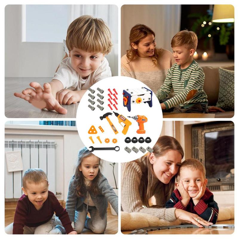 Kids Tool Set, Tool Box Kit for Kids，Tool Set with Drill,Pretend Play Construction Toys Tools for Boys Girls, Christmas Birthday Family Day Gifts，Best Birthday Gifts