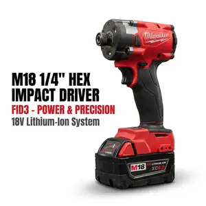 Milwaukee  FID3 Brushless Impact Driver， screwdriver power tool, M18 Lithium Replacement Battery Pack