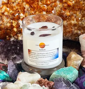 Imbolc Candle - February 1-2 Brigid Celebration Candle Herb Infused Candle Crystal Infused Candle