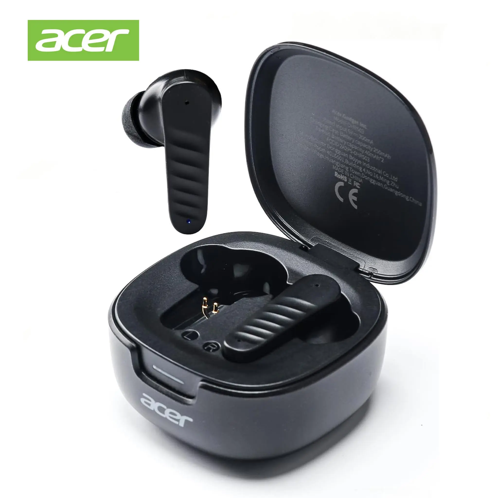 Acer 503 Wireless Bluetooth Earbuds with Chargeable Case, Active Noise Cancelling, High Fidelity Audio, Lightweight Stereo Headphones with Mics, Long Battery Life for Sports & Working, Compatible with iPhone/Android/iPad, True Wireless Charging Headset El