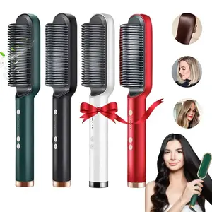 New Ionic Straightening & Curling Comb, Hair Straightener Comb, Dual Use Hair Styler for Women, Long-Lasting Style Tool, Perfect Holiday Gift, Hair Styling Tools