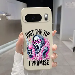 Rounded Edge Phone Case for Google Pixel 10 9 XL 8 7 Pro A Grim Reaper's Vow Pattern Pocket-Friendly Shockproof Liquid Silicone Protective Soft Smartphone Casing