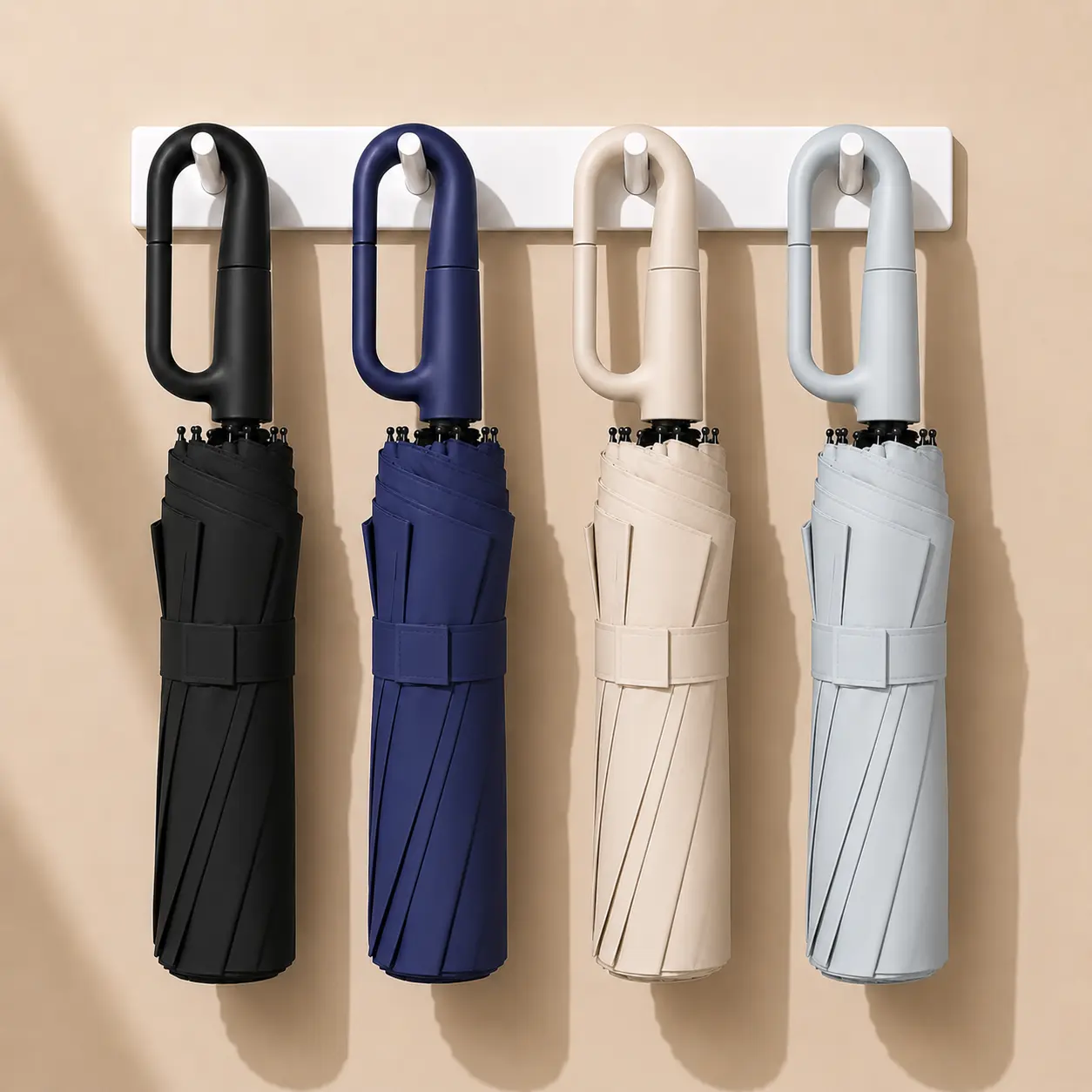 New Store Deal | Hook Handle Auto Umbrella, 105cm Large Canopy, 1-Touch Automatic Open, Wind-Resistant & Water-Repellent Sun Rain Umbrella for Car, Travel & Daily Commute, Auto Open
