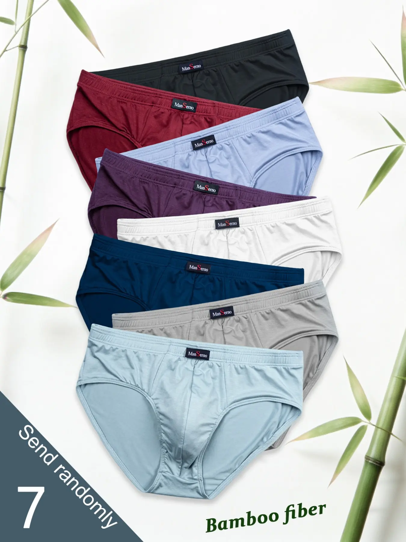 [Men's Thong Underwear] 7-piece set. New men's random bamboo fiber thong pants. Suitable for daily wear. Suitable for all seasons. Breathable and comfortable. Casual and fashionable. Tight-fitting and soft men's underwear. Casual Style Underwear