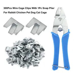 Areyourshop 300Pcs Wire Cage Clips With 1Pc Snap Plier For Rabbit Chicken Pet Dog Cat Cage
