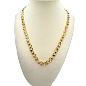18k Gold-filled Diamond Link Chain 8mm Round Ball 18 Inches Tarnish Resistant Elegant Jewelry for Special Occasions and Everyday Wear High End Necklace