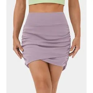 Halara High Waisted Bodycon Side Pocket 2-in-1 Mini Ruched Casual Skirt