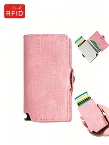 Fashion RFID Blocking Card Wallet, Big Capacity Pop Up Wallet, Bank Credit PU Card Holder for Men Women, Daily Use Card Holders
