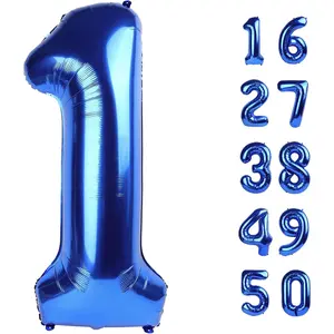 40 Inch Navy Blue Number 1 Balloon Jumbo 10 11 12 16 48 Foil Balloons for Milestone Decorations Birthdays, Corporate Events, Photo Booths Party Supplies
