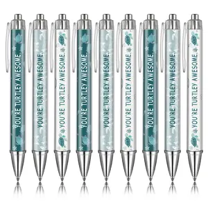 9pcs Turtle Theme Ballpoint Pens | Employee Appreciation Gifts, Inspirational Black Ink Smooth Writing Pens for Coworkers, Office, Students, Team, Teachers, Motivational pen