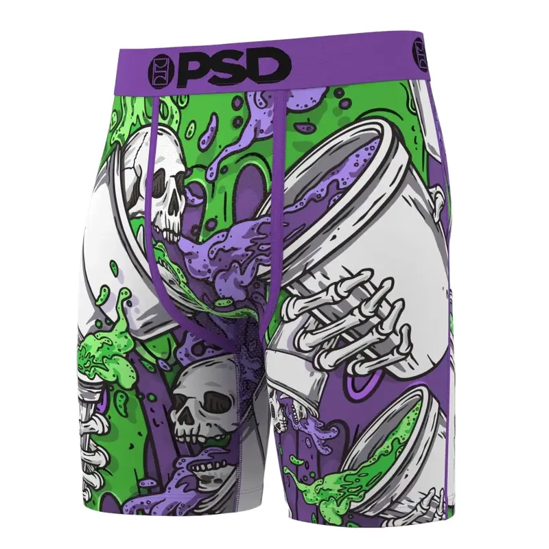 PSD Mens Sippin Boxer Brief - Standard Length 7 Inch Inseam, Soft and Breathable Poly Blend Fabric