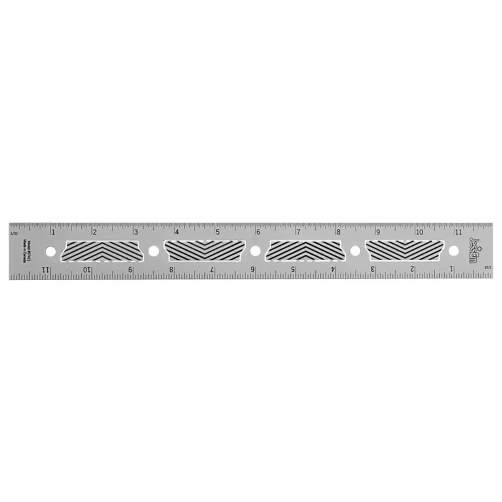 JessEm 07411 Stainless Steel 12 Inch Precision Ruler with Patented Flex Grip and Fade Resistant Markings