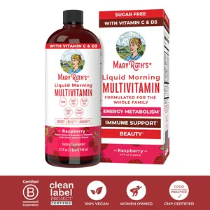 MaryRuth's Liquid Morning Multivitamin - B Complex Vitamins - Vitamins A, C, D, E -  Zinc - Beauty - Vegan - Sugar Free - 32 Fl Oz