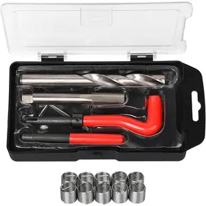 15 count Thread Inserts M14x1.5 Female Thread Repairing Accessory Assortment Kit, Spark Plug Thread Repair Kit, Drill Helicoil Repair Kit, Thread Repair Tool for Automotive Mechanical Repairing
