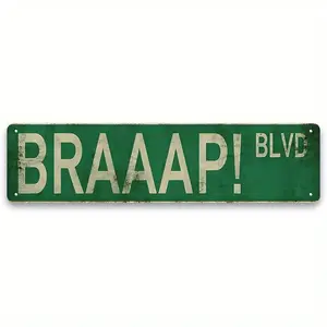 16x4 Inches Durable Iron Vintage Metal Tin Sign - Retro BRAAAP! Wall Decor for Home, Bar, Garage, Restaurant