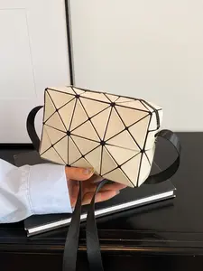 Mini Versatile Geometric Design PVC Bag, Single Shoulder Crossbody, Suitable for Daily Use, Commuting, Office, and Outdoors