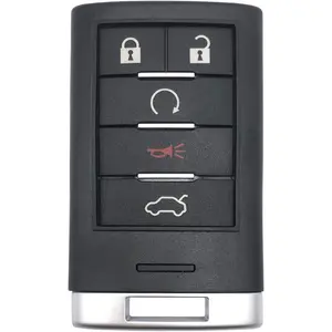 5 Buttons Replacement Key Fob Cover Case fit for 2008-2013 Cadillac CTS STS XTS SRX ATS ELR Coupe Smart Keyless Entry Key Fob Shell