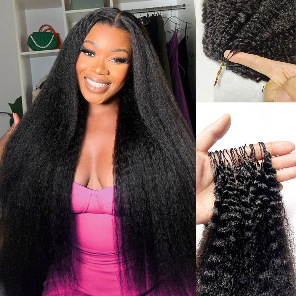 New 2026 Ramiss Kinky Straight Crochet Human Hair for Mircale Knots Boho Braids 4-5 Packs for Full Head, Pre-Separated 50g/Pack Time-Saving, 40 Strands/Pack Pre-Separated Kinky Curly Water Wave Machine Made Feather Crochet Human Hair Extension Pre Looped