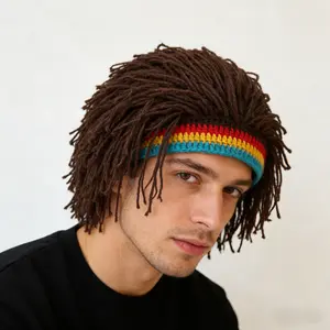 Hip hop wigs, dirty braids, woven hats, fashionable and fun music festival beach party clothing accessories