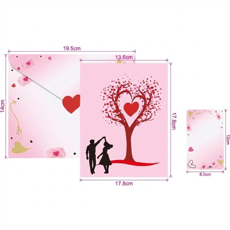 Romantic 3D Pop Up Card Heart Tree Design. Creative Valentine's Day Gift for Her Him. Laser Cut Greeting Cards with Envelope. Anniversary Wedding Birthday Souvenir. Handmade Paper Craft Love Confession. Best Surprise Present for Wife Husband.