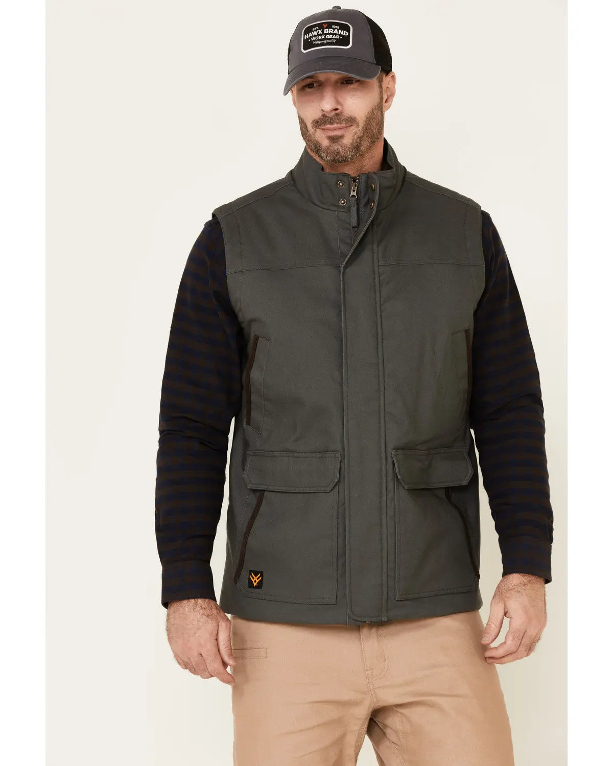 Men's Dark Gray Tejon Insulated Stretch Zip-Front Work Vest