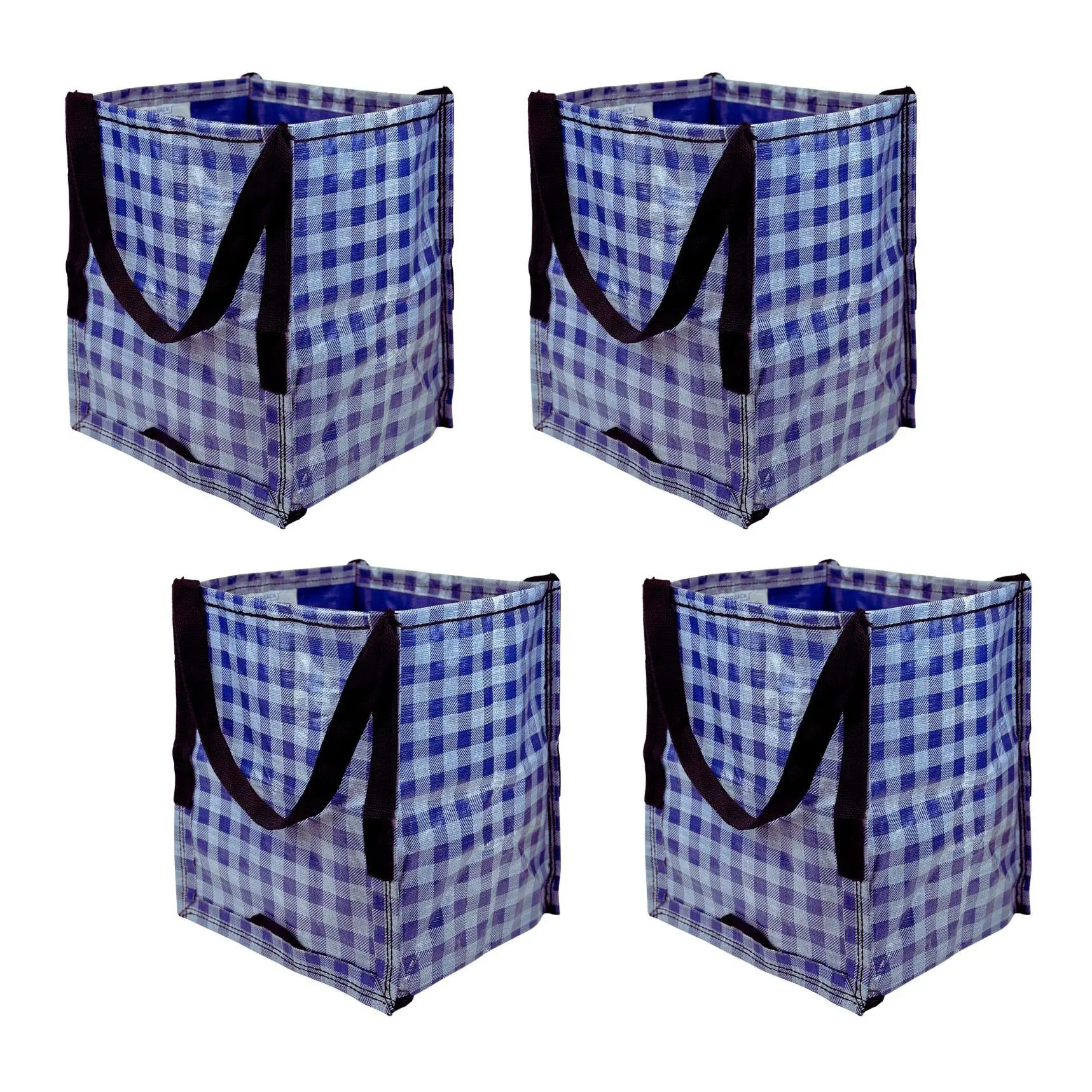 DuraSack Set of (4) Gingham 22-gal Heavy Duty Home & Yard Tote