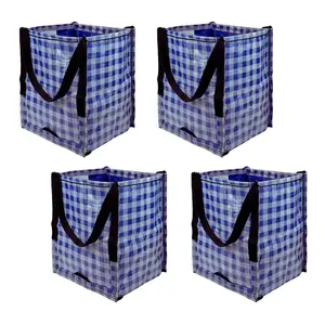 DuraSack Set of (4) Gingham 22-gal Heavy Duty Home & Yard Tote