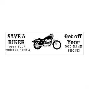 Motorcycle Safety Bumper Stickers - Bold Message for Bikers, Perfect for Road Trips, Gifts for Riders, Fun Car Décor, Awareness Stickers
