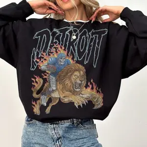 Retro Detroit Football Sweatshirt, Vintage Lions Football Sweater, Old School Sunday Game Day Apparel Gift