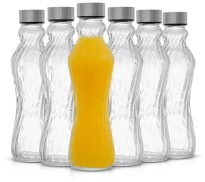 JoyJolt Spring Glass Fluted Water Bottles Set o6