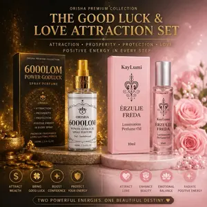 Orisha 6000LOM Power Godluck Spray Perfume & Erzulie Freda Lamination Perfume Oil Set for Wealth Luck Confidence Protection
