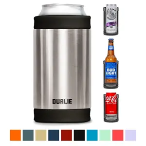 DUALIE 3 in 1 Insulated Can Cooler - 15+ Colors - Universal Size for 12 oz Cans, Slim Cans, and Bottles