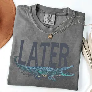 Comfort Colors Later Gator T-shirt – Distressed Vintage 90s Graphic Shirt, Retro Style Tee, Funky Trendy Apparel