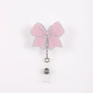 Cute Bowknot Design Badge Holder, Retractable Badge Reel, Creative Badge Holder for Students, Nurses, Teachers