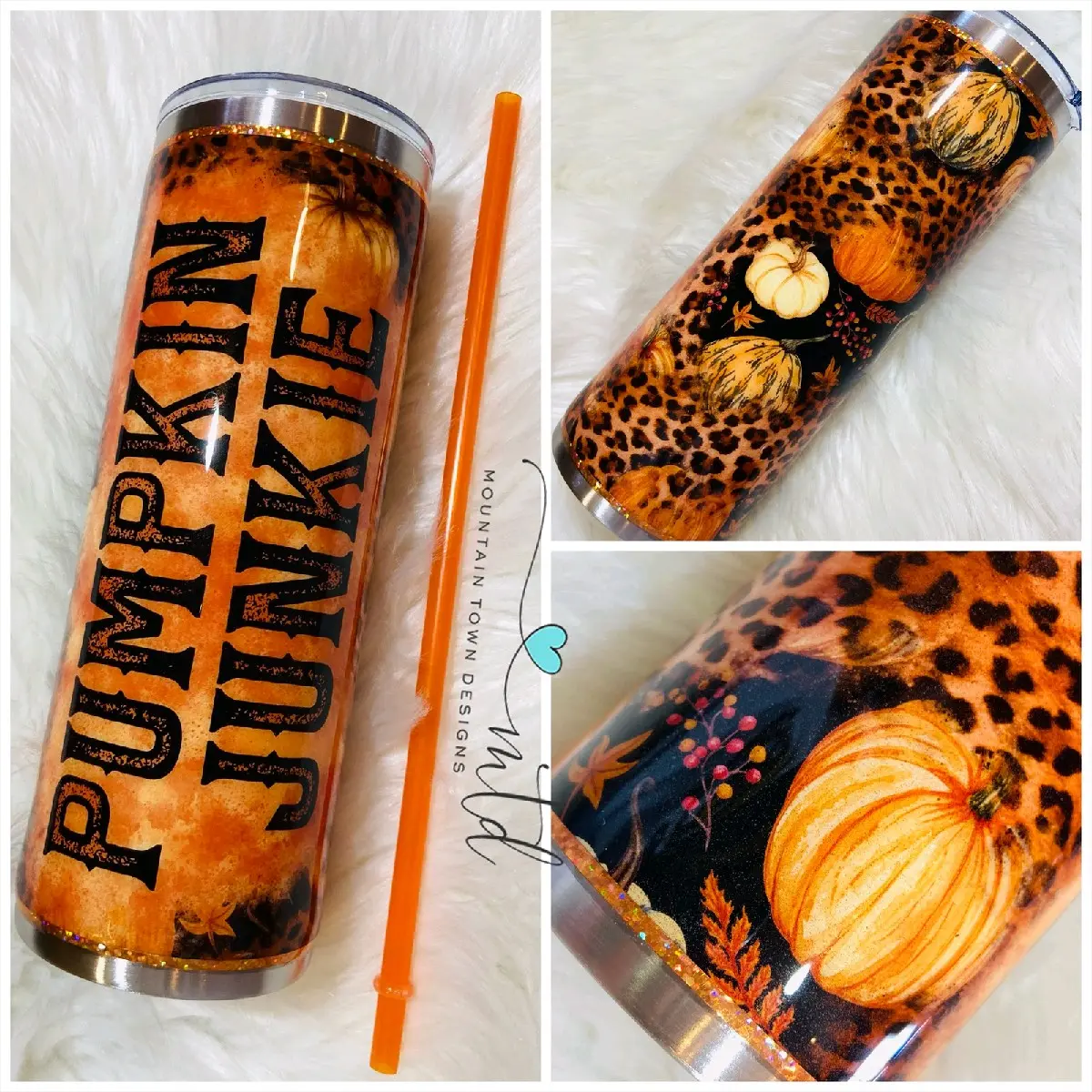 24oz Pumpkin Junkie Custom Epoxy Tumbler