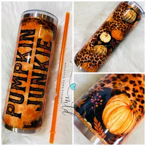 24oz Pumpkin Junkie Custom Epoxy Tumbler
