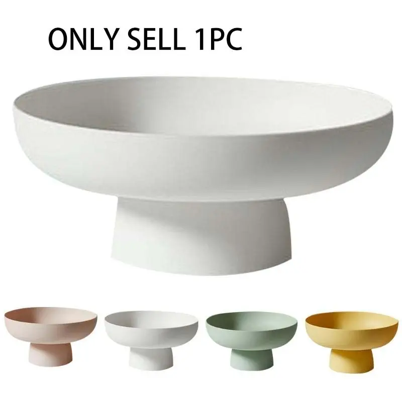 1pc Fruit Dish Round Drain Fruit Basket Modern Style Container for Kitchen Counter Table Centerpiece Decorative Home Decor Vegetable Storage Basket
