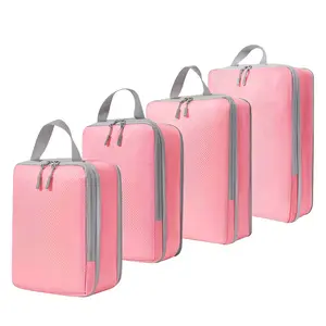 4-Piece Travel Compression Storage Bags, Expandable Luggage Backpack Organizer, Space-Saving Packing Cubes for Trips & Vacations