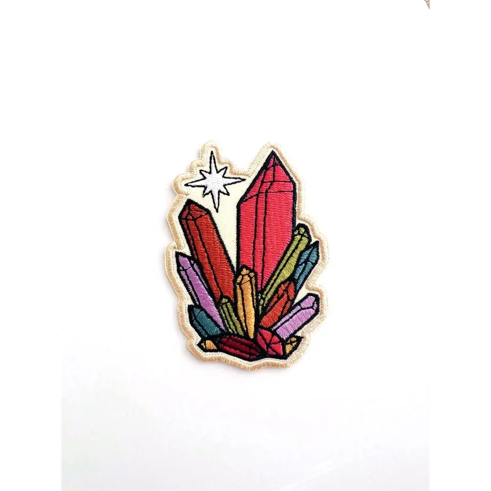 Rainbow Crystals Embroidered (Iron-On) Patch