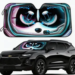 Tech-Style Husky Car Sunshade, UV Protection, Roll-Up Polyester, Foldable, Suitable for Rvs and Suvs, Universal Fit, Front Windshield Protector