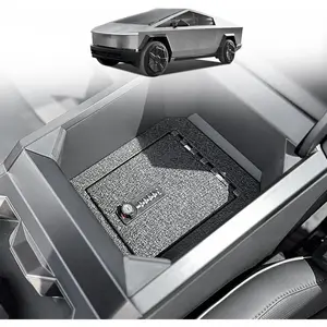 BestEvMod Center Console Safe LockBox for Tesla Cybertruck 2024-2025, Automotive Pickup Interior Organizer with 4-Digit Combo Lock, Anti-Theft Security Storage Accessory