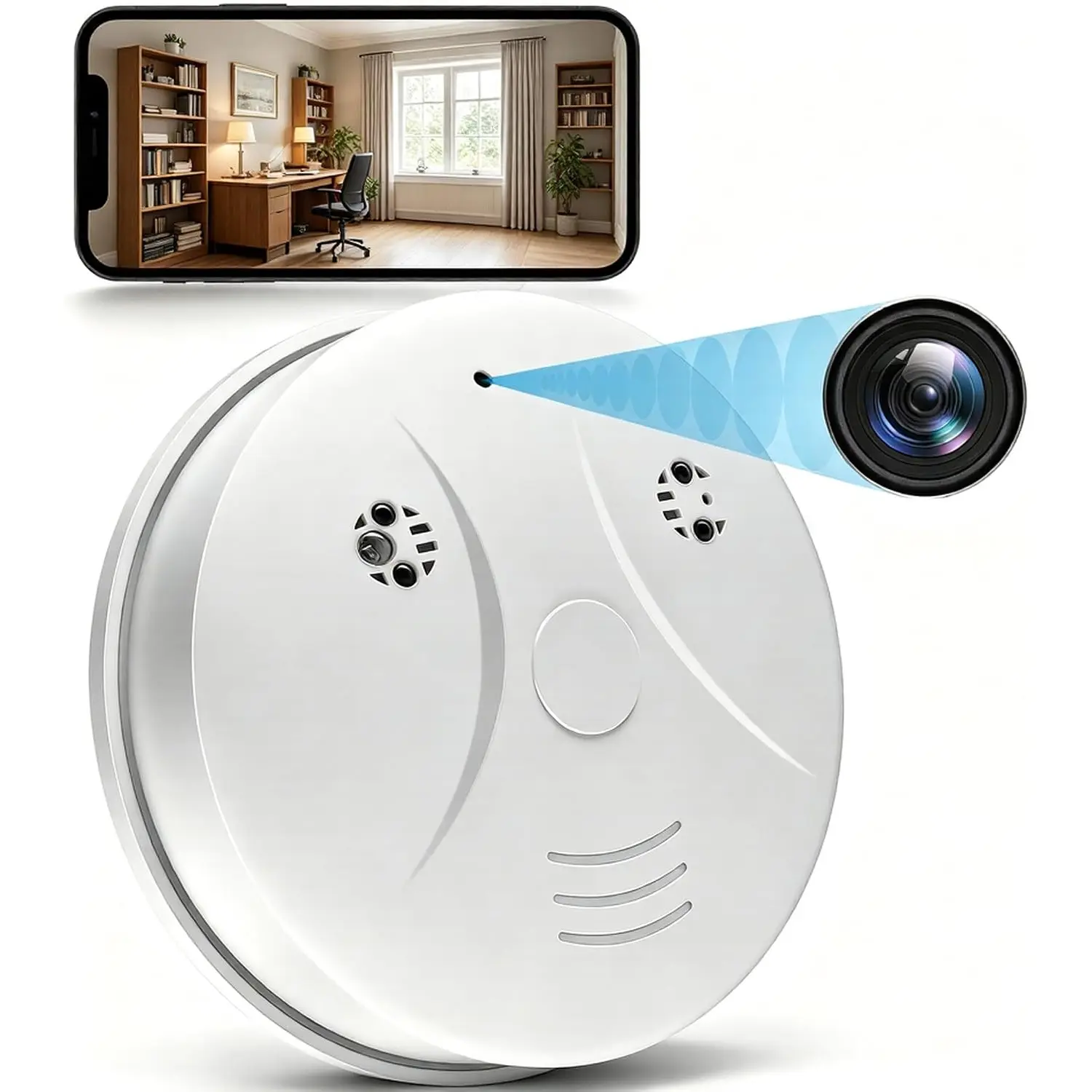 HD 1080P Hidden Camera Smoke Detector WiFi Cameras Wireless Small Spy Nanny Cam with Motion Detection, Indoor Camera for Home Security