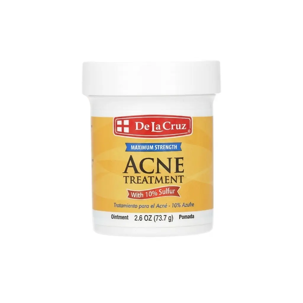 De La Cruz Sulfur Ointment - Cystic Acne Treatment for Face and Body - Daily 10 Min Spot Treatment Mask - Safe and Effective Game Changing Hormonal Acne Treatment that Clears Up Pimples - 2.6 OZ  Cream Skincare