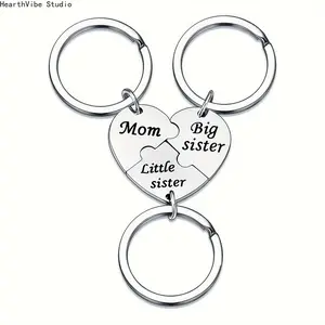 3PCS Sister Keychain Sister Gifts from Sisters Birthday Gifts from Sisters in Law Wedding Big Sisterr Gift for Girls Little Sisterr Matching Keychain Sibling Mothers Day Presents Christmas